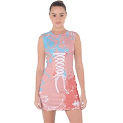 Painting T- Shirt Painting Lace Up Front Bodycon Dress by maxcute