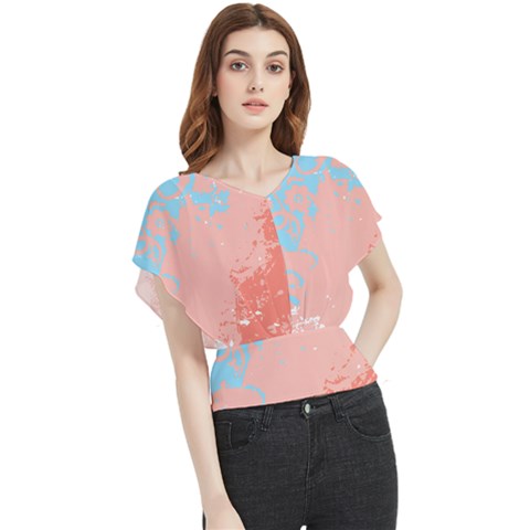 Painting T- Shirt Painting Butterfly Chiffon Blouse by maxcute