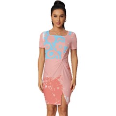 Painting T- Shirt Painting Fitted Knot Split End Bodycon Dress by maxcute