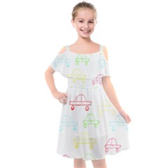 Pattern Design Colored Car Boys Gi T- Shirt Colored Car Pattern Design For Boys And Girls T- Shirt Kids  Cut Out Shoulders Chiffon Dress by maxcute