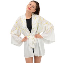 Pattern Design T- Shirt Geometric Black Triangles Gold Lines T- Shirt Long Sleeve Kimono by maxcute