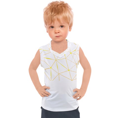 Pattern Design T- Shirt Geometric Black Triangles Gold Lines T- Shirt Kids  Sport Tank Top by maxcute