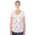 Pattern Design T- Shirt Halloween With Witch Stuffs T- Shirt Short Sleeve Front Detail Top View1