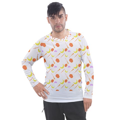 Pattern Design T- Shirt Halloween With Witch Stuffs T- Shirt Men s Pique Long Sleeve Tee by maxcute