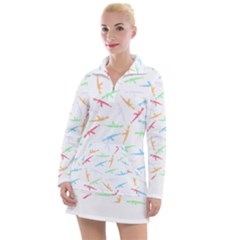 Pattern T- Shirt A K 47 Seamless Pattern T- Shirt Women s Long Sleeve Casual Dress by maxcute