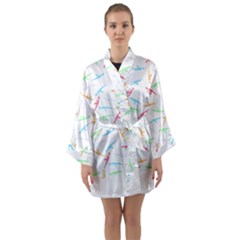 Pattern T- Shirt A K 47 Seamless Pattern T- Shirt Long Sleeve Satin Kimono by maxcute