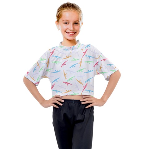 Pattern T- Shirt A K 47 Seamless Pattern T- Shirt Kids Mock Neck Tee by maxcute