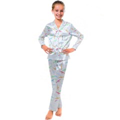 Pattern T- Shirt A K 47 Seamless Pattern T- Shirt Kid s Satin Long Sleeve Pajamas Set by maxcute