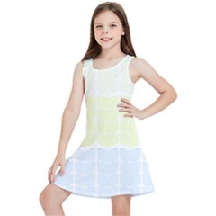 Pattern T- Shirt Abstract Geometric Repeat Leaf Pattern T- Shirt Kids  Lightweight Sleeveless Dress by maxcute