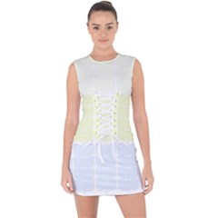 Pattern T- Shirt Abstract Geometric Repeat Leaf Pattern T- Shirt Lace Up Front Bodycon Dress by maxcute