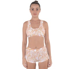 Pattern T- Shirt Abstract Pattern With Brown Waves T- Shirt Racerback Boyleg Bikini Set by maxcute