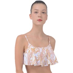 Pattern T- Shirt Abstract Pattern With Brown Waves T- Shirt Frill Bikini Top by maxcute