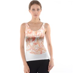 Pattern T- Shirt Autumn Peach Art Nouveau Pattern T- Shirt Tank Top by maxcute