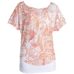 Pattern T- Shirt Autumn Peach Art Nouveau Pattern T- Shirt Women s Oversized Tee by maxcute