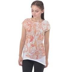 Pattern T- Shirt Autumn Peach Art Nouveau Pattern T- Shirt Cap Sleeve High Low Top by maxcute