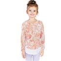 Pattern T- Shirt Autumn Peach Art Nouveau Pattern T- Shirt Kids  Long Sleeve Tee View1