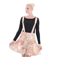 Pattern T- Shirt Autumn Peach Art Nouveau Pattern T- Shirt Suspender Skater Skirt by maxcute