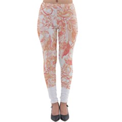 Pattern T- Shirt Autumn Peach Art Nouveau Pattern T- Shirt Lightweight Velour Leggings by maxcute