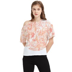 Pattern T- Shirt Autumn Peach Art Nouveau Pattern T- Shirt One Shoulder Cut Out Tee by maxcute