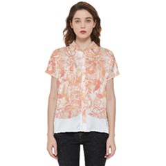 Pattern T- Shirt Autumn Peach Art Nouveau Pattern T- Shirt Short Sleeve Pocket Shirt by maxcute