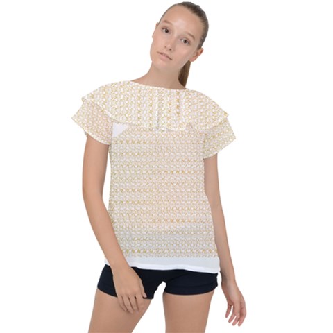 Pattern T- Shirt Circular Ring Patterns T- Shirt Ruffle Collar Chiffon Blouse by maxcute