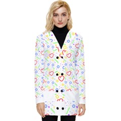 Pattern T- Shirt Corazones Coloridos T- Shirt Button Up Hooded Coat  by maxcute