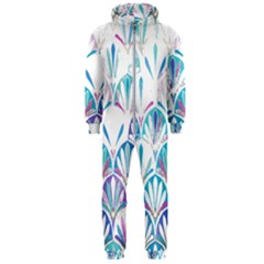 Pattern T- Shirt Glamorous Twenties Art Deco Pastel Pattern T- Shirt Hooded Jumpsuit (men) by maxcute