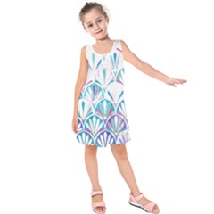 Pattern T- Shirt Glamorous Twenties Art Deco Pastel Pattern T- Shirt Kids  Sleeveless Dress by maxcute