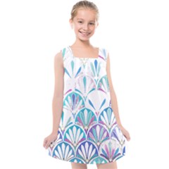 Pattern T- Shirt Glamorous Twenties Art Deco Pastel Pattern T- Shirt Kids  Cross Back Dress by maxcute