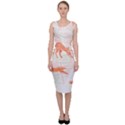 Pattern T- Shirt Hand Drawn Exotic Big Cat Cheetahs, Stretching, Running, Sitting And Walking On Abs Sleeveless Pencil Dress View1