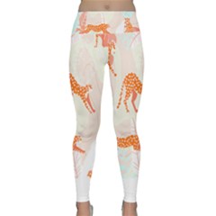 Pattern T- Shirt Hand Drawn Exotic Big Cat Cheetahs, Stretching, Running, Sitting And Walking On Abs Lightweight Velour Classic Yoga Leggings by maxcute