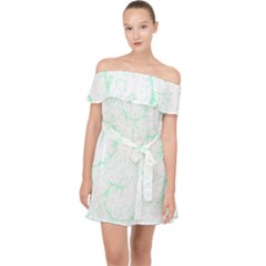 Pattern T- Shirt Lacy Leaves T- Shirt Off Shoulder Chiffon Dress by maxcute