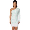 Pattern T- Shirt Lacy Leaves T- Shirt Long Sleeve One Shoulder Mini Dress View1