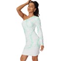 Pattern T- Shirt Lacy Leaves T- Shirt Long Sleeve One Shoulder Mini Dress View2