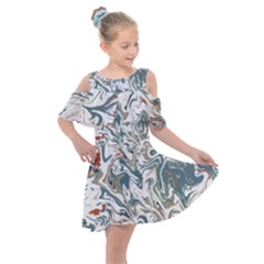 Pattern T- Shirt Magic Pattern Or Colour Waves T- Shirt Kids  Shoulder Cutout Chiffon Dress by maxcute