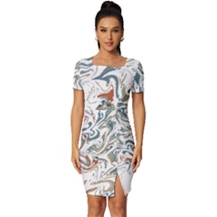 Pattern T- Shirt Magic Pattern Or Colour Waves T- Shirt Fitted Knot Split End Bodycon Dress by maxcute