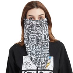 Pattern T- Shirt One Line - Black T- Shirt Face Covering Bandana (triangle) by maxcute