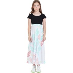 Pattern T- Shirt Pattern Floral T- Shirt Kids  Flared Maxi Skirt by maxcute