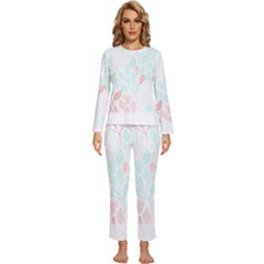 Pattern T- Shirt Pattern Floral T- Shirt Womens  Long Sleeve Lightweight Pajamas Set