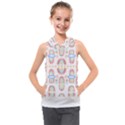 Pattern T- Shirt Rainbow No  8 - Flowers Eyes Stars Moon Sun Rain And Palm Trees Pattern T- Shirt Kids  Sleeveless Hoodie View1