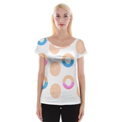 Pattern T- Shirt Seamless Template With Cookies And Donuts T- Shirt Cap Sleeve Top by maxcute