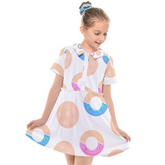 Pattern T- Shirt Seamless Template With Cookies And Donuts T- Shirt Kids  Short Sleeve Shirt Dress by maxcute