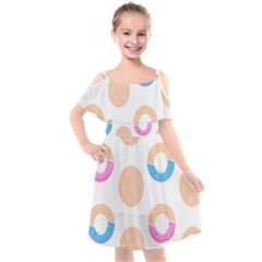 Pattern T- Shirt Seamless Template With Cookies And Donuts T- Shirt Kids  Cut Out Shoulders Chiffon Dress by maxcute