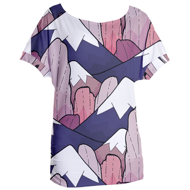 Pattern T- Shirt The Rocks And Peaks T- Shirt Women s Oversized Tee