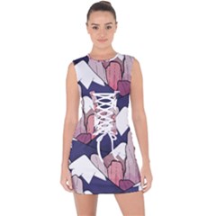 Pattern T- Shirt The Rocks And Peaks T- Shirt Lace Up Front Bodycon Dress by maxcute