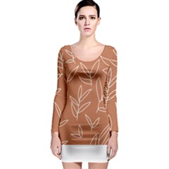 Pattern T- Shirtfloral Leaves Grid Pattern 1 T- Shirt Long Sleeve Bodycon Dress by maxcute