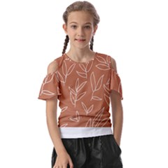 Pattern T- Shirtfloral Leaves Grid Pattern 1 T- Shirt Kids  Butterfly Cutout Tee by maxcute