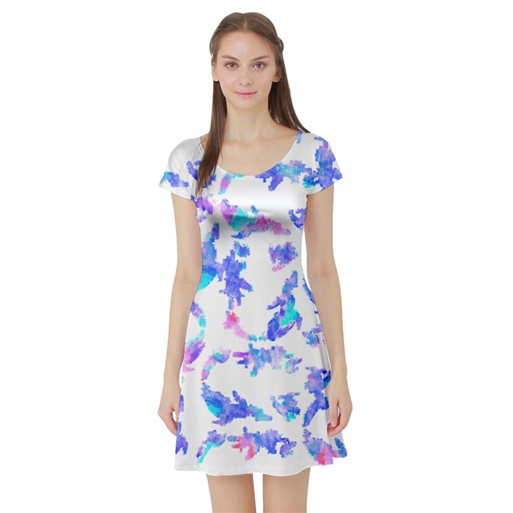 Pattern T- Shirtpattern T- Shirt Short Sleeve Skater Dress