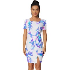 Pattern T- Shirtpattern T- Shirt Fitted Knot Split End Bodycon Dress