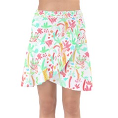 Pattern T- Shirtthe Watercolor Jungle Pattern 1 T- Shirt Wrap Front Skirt by maxcute